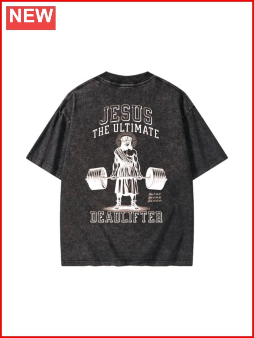 Christian Deadlift Oversized Acid Washed Graphic Tee Faith Gym Shirt